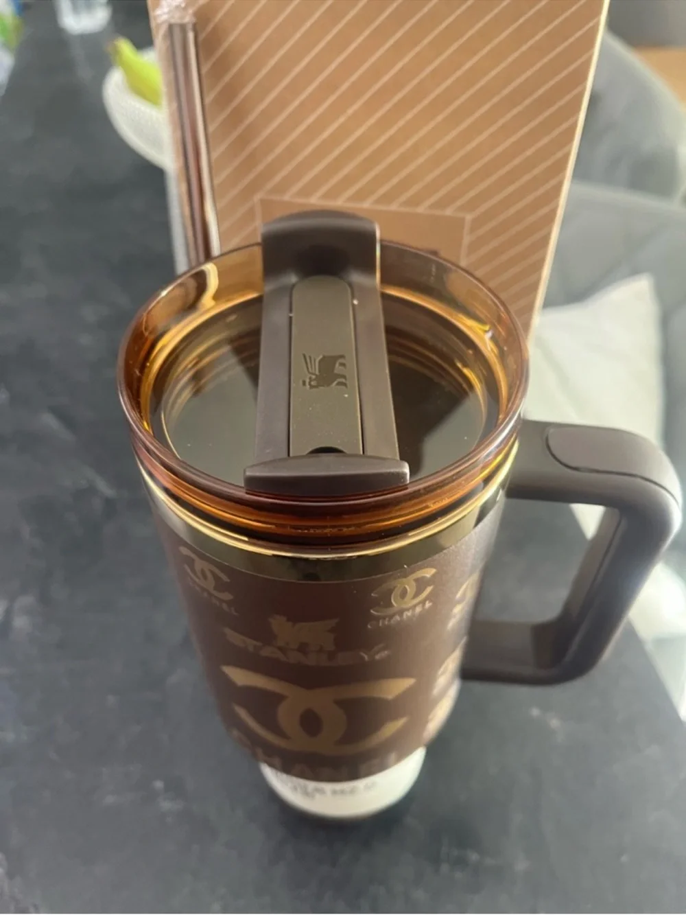 Stanley Brown and Gold Insulated Tumbler with Handle New